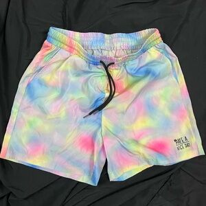 SHEIN Men’s 5.5” tie-dye Swim Trunks. Medium.